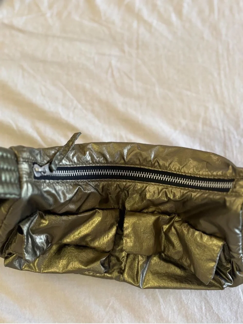 BAGGU Cargo Shoulder Bag in Deadstock Bronze Metallic
